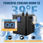 Coolbaby Mall 1/2HP Cold Plunge Water Chiller for Ice Baths | 300L Cooling System with Filter, Dual Pumps & Remote Control - coolbabymalls